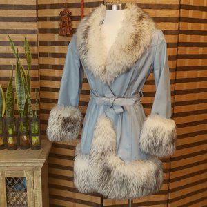 1960's Powder Blue Leather/Lamb Princess C…